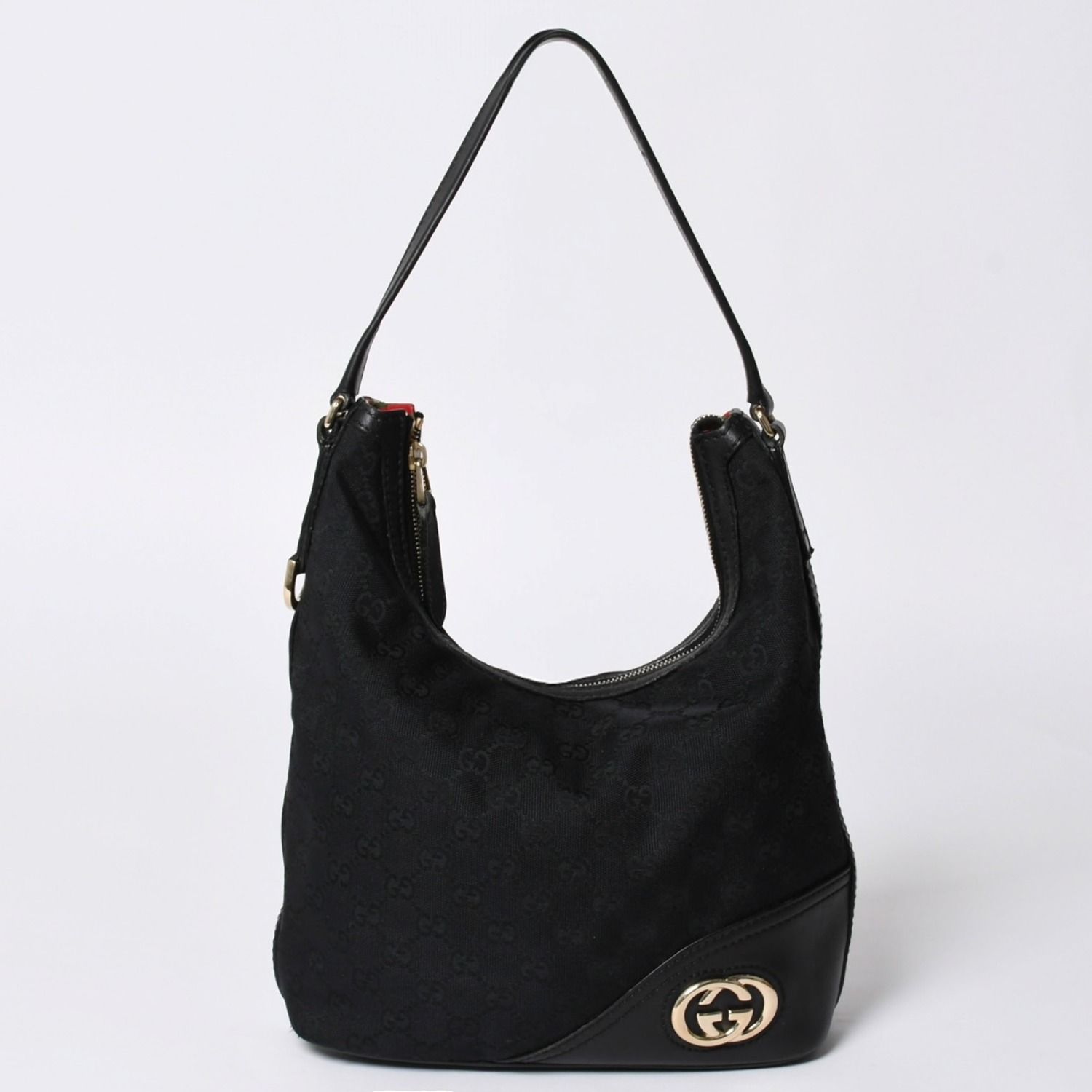 【美品】GUCCI ショルダーバッグ シェリーライン GG キャンバス 黒 GUCCI グッチ GGキャンバス ブラックカラー ショルダーバッグ 182491