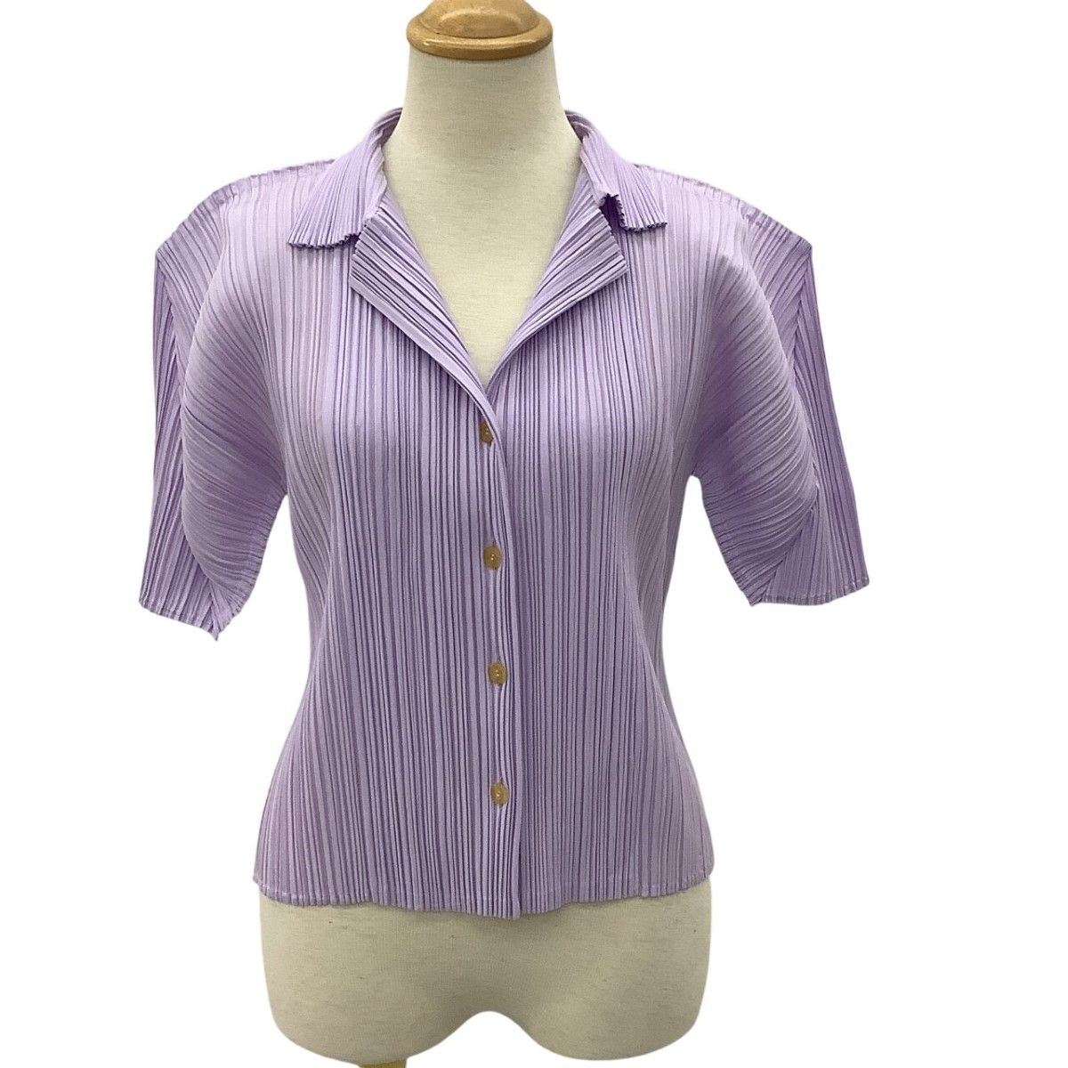 ISSEY MIYAKE イッセイミヤケ PLEATS PLEASE シャツ ジャケット SIZE 3 PP01-JJ602 ラベンダー