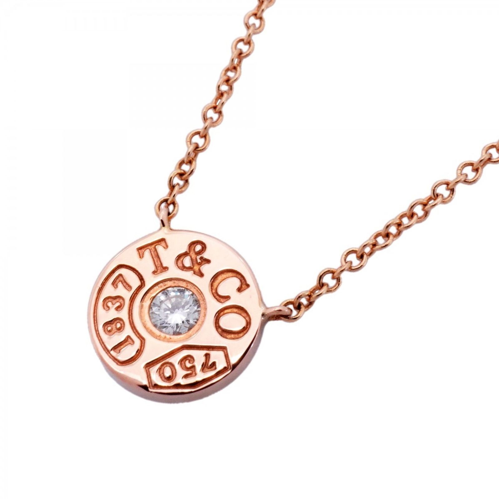 ティファニー(Tiffany) ティファニー ネックレス 1837 サークル 1PD 18KPG ピンクゴールド ダイヤモンドレディース