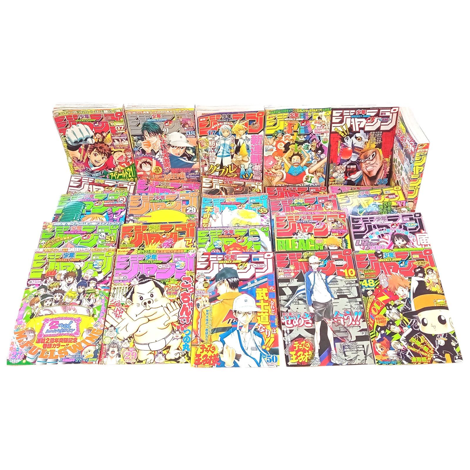X05019 少年漫画雑誌 週刊少年ジャンプ 26冊 集英社 少年向けコミック誌 2001年18号以降～2009年30号まで ONE PIECE NARUTO こちら葛飾区亀有公園前派出所 BLEACH 銀魂 遊戯王 など