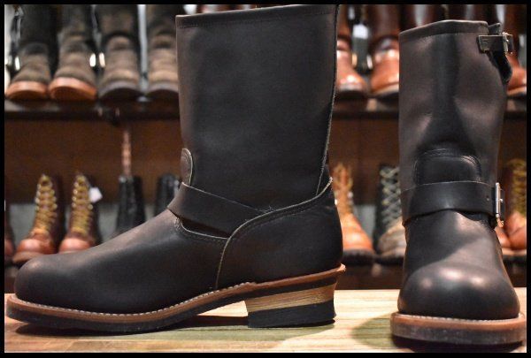 【10D 美品 13年】レッドウィング 9085 エンジニア 黒 ブラックハーネス スチールトゥ 2268 ブーツ redwing HOPESMORE【GE069】