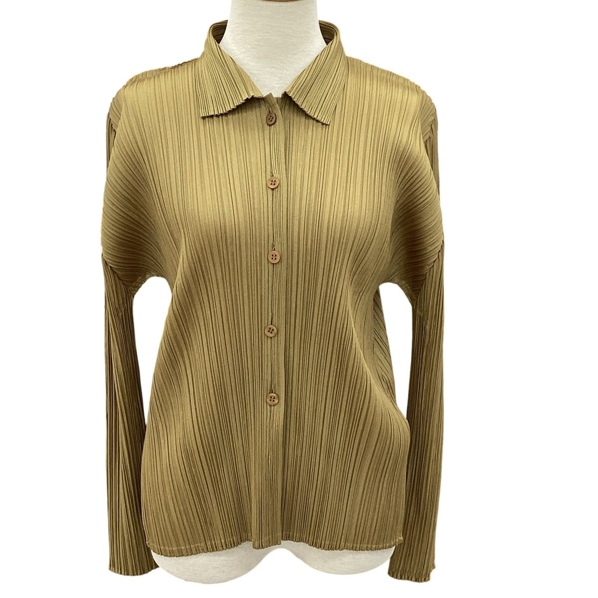 ISSEY MIYAKE イッセイミヤケ PLEATS PLEASE シャツ SIZE 3 PP51-JJ001 イエロー