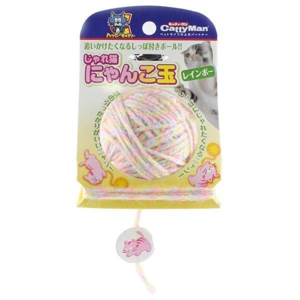（まとめ）キャティーマンじゃれ猫 にゃんこ玉 レインボー〔×12セット〕
