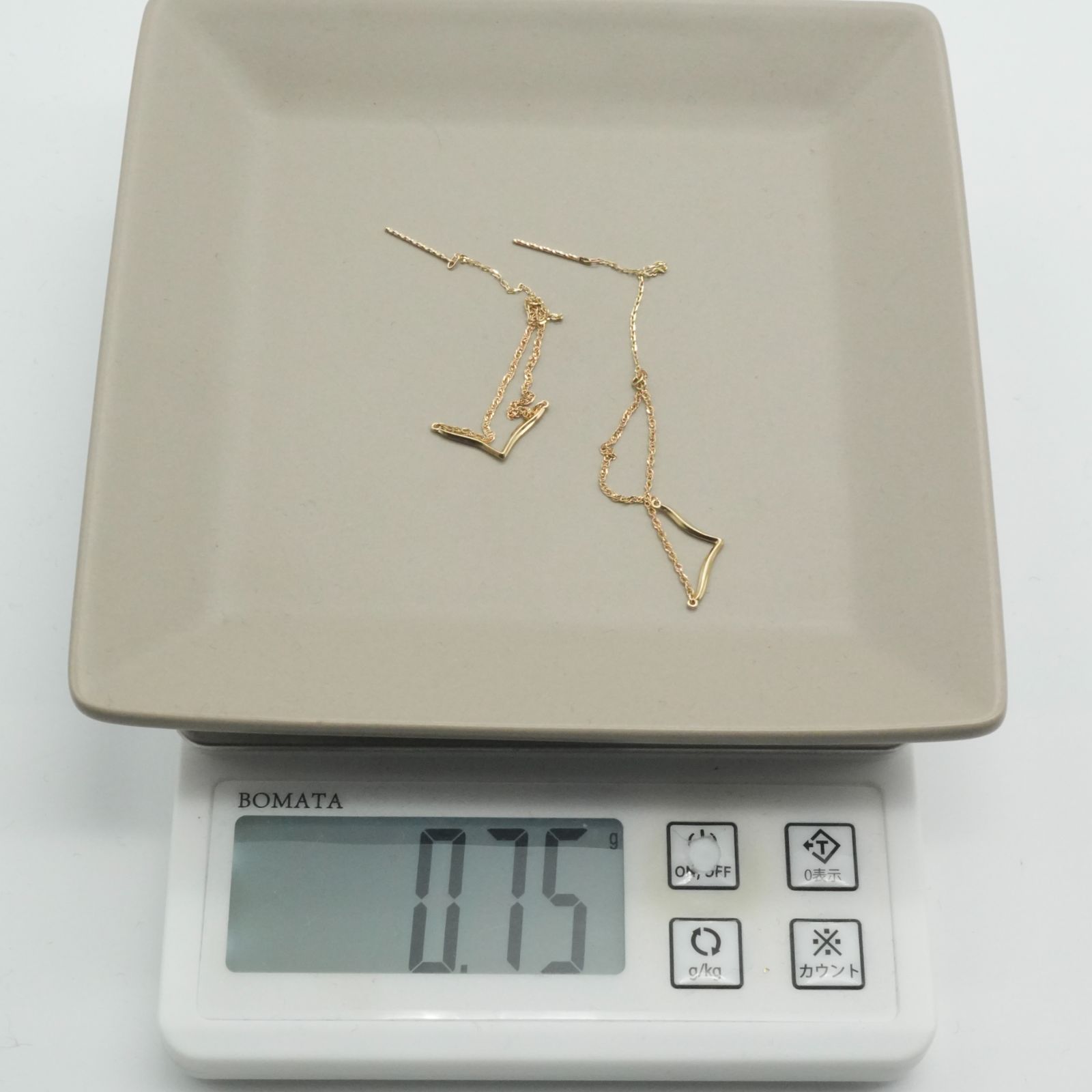 美品 アガット ゆりかご ピアス K10 アメリカンチェーン/24-5248