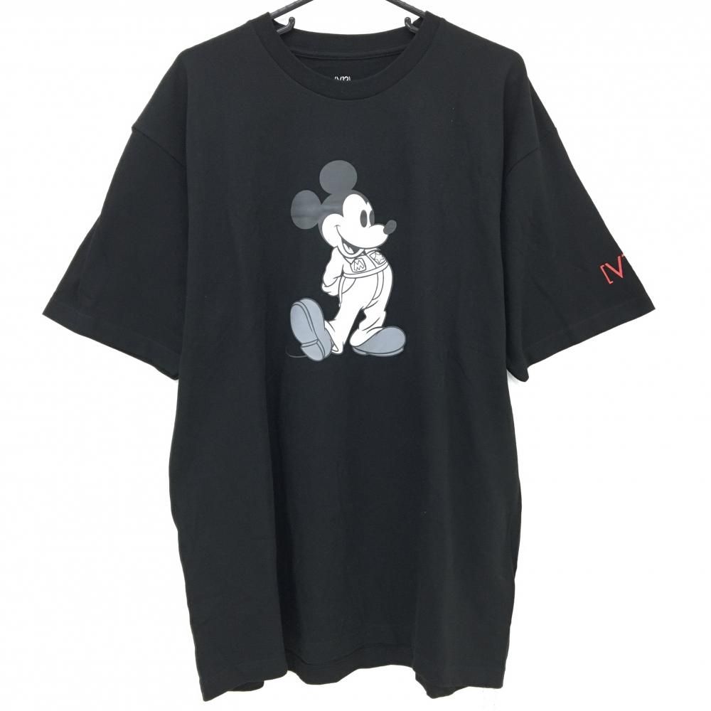 V12 Disney コラボ ミッキーTシャツ M 黒 ゴルフウエア b109 新品】V12×Disney Tシャツ 黒 ミッキーマウス コットン100％ メンズ