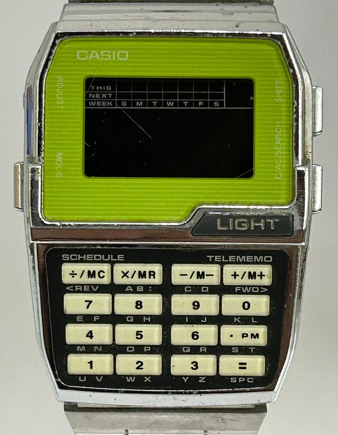 加】廃盤品 レア CASIO DBC-1500 データバンク 腕時計 カシオ ライム