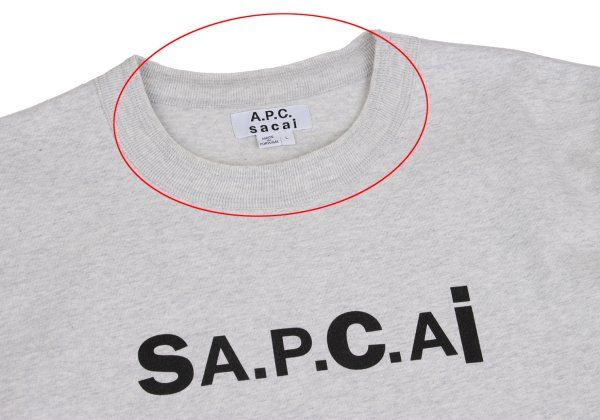 サカイsacai ×アーペーセーA.P.C. ロゴプリントサイドジップTシャツ