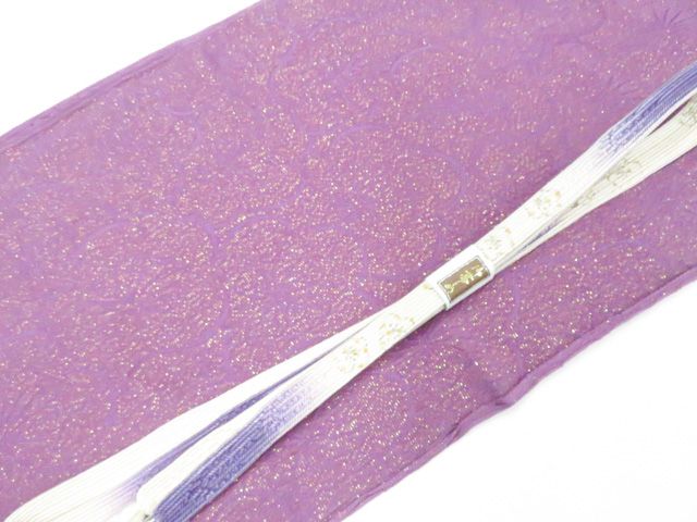 【一輝堂】和装小物 帯締め帯揚げセット 平組 金通し 帯締 帯揚美品 26w04-5501