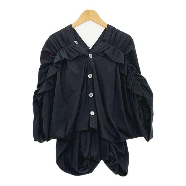 tao COMME des GARCONS タオ コムデギャルソン カットソー カーディガン TK-T002 AD2022 レディース Mサイズ ブラック トップス DL18967■