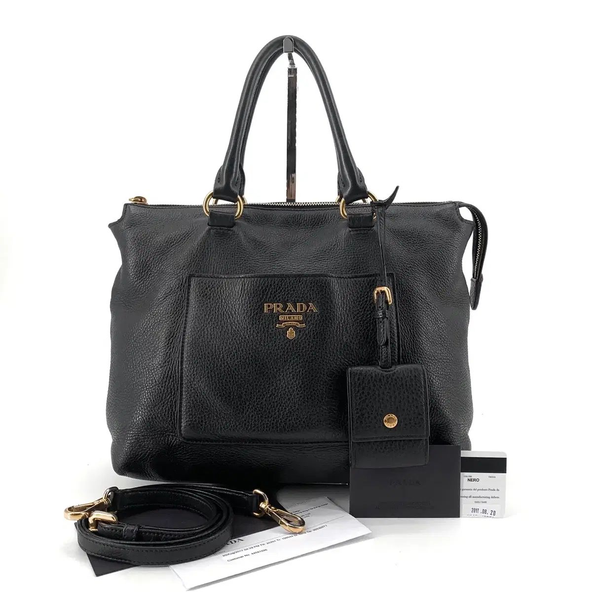 店舗購入 PRADA vitello phx トートバッグ兼ショルダーバッグ 1BA063