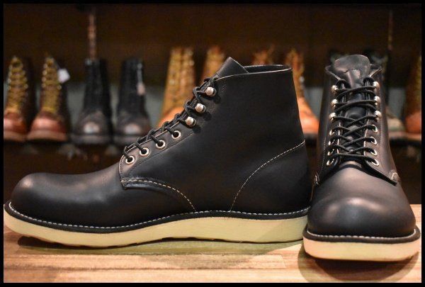 【9D 美品 10年】レッドウィング 8165 アイリッシュセッター 黒 ブラッククローム プレーントゥ 編み上げ ブーツ redwing HOPESMORE【GE074】