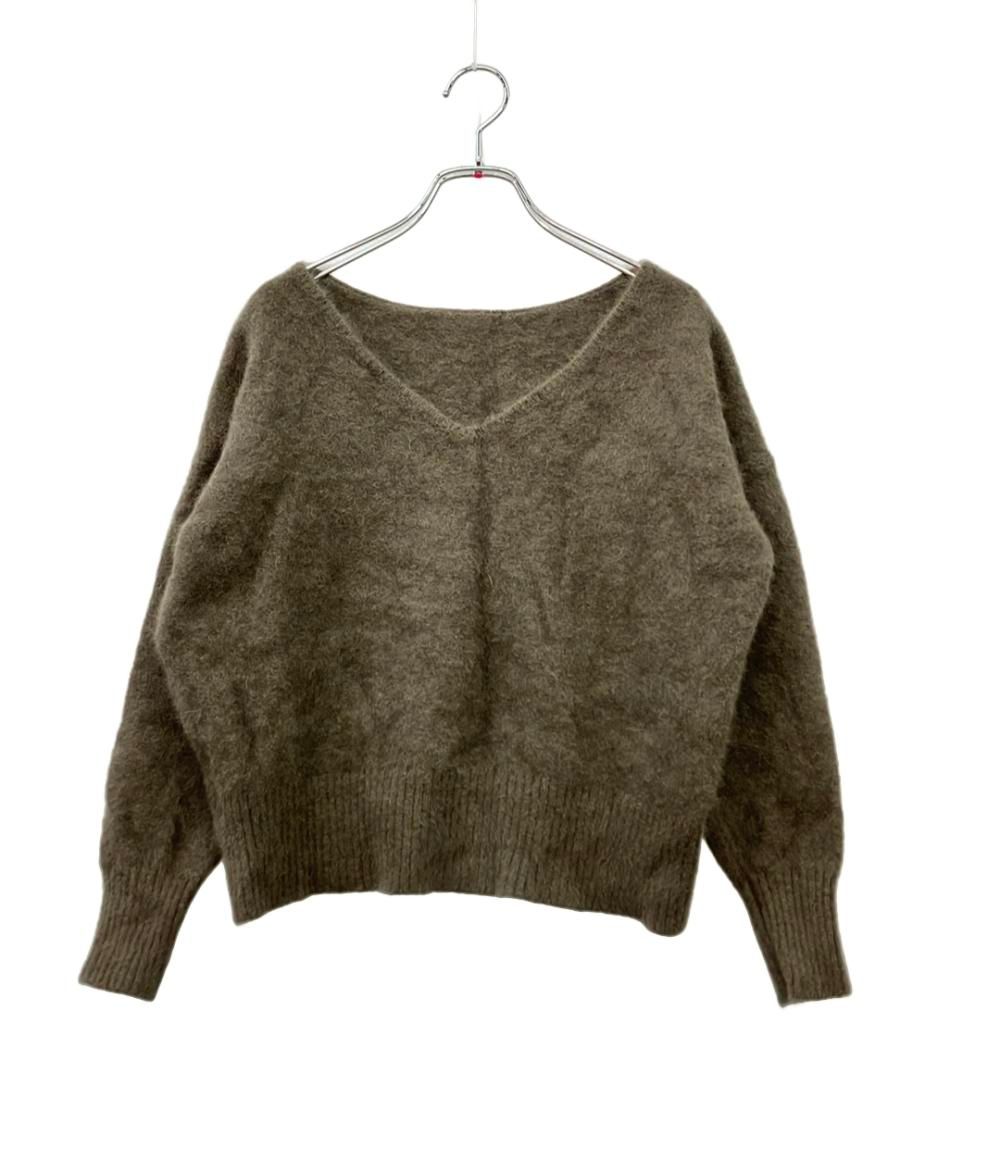 美品 アニュアンス 長袖ニット Vネック プルオーバー 1525511021-0 レディース SIZE F (M) anuans