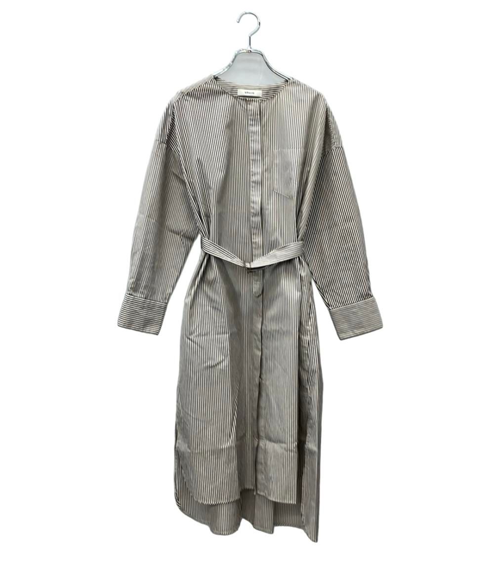 エーブル 長袖ワンピース シャツワンピース ベルト付き ストライプ 2710700541 レディース SIZE 38 (S) ebure
