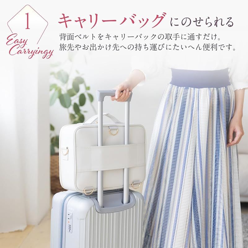 ICHIFUJI メイクボックス 大容量 鏡付き ミラー付き コスメボックス 化粧品 ケース コスメケース 化粧ボックス 化粧箱 (L, ピンク) 1