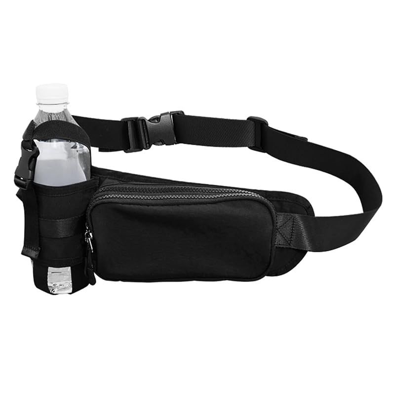 【新品】 [エムシング][超軽量 180g] ウエストポーチ ボディバッグ ランニング 斜め掛け 防水 ドリンクホルダー付き 男女兼用 ブラック SIX15-BK 0
