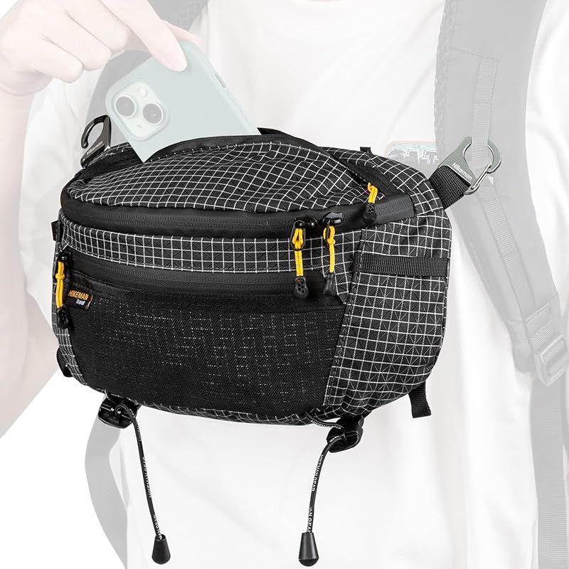 【新品】 ウエストバッグ 登山 ポーチ 軽量 ウエストポーチ サコッシュ 腰袋 防水 大容量 登山用 アウトドア バイク 旅行 釣り (ブラック)