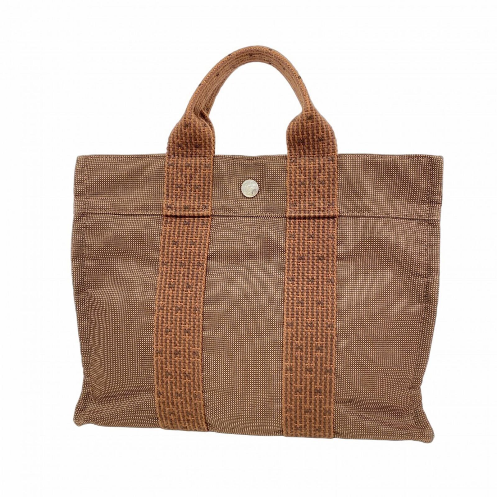 エルメス(Hermes) エルメス ハンドバッグ エールラインPM キャンバス ブラウン メンズ レディース