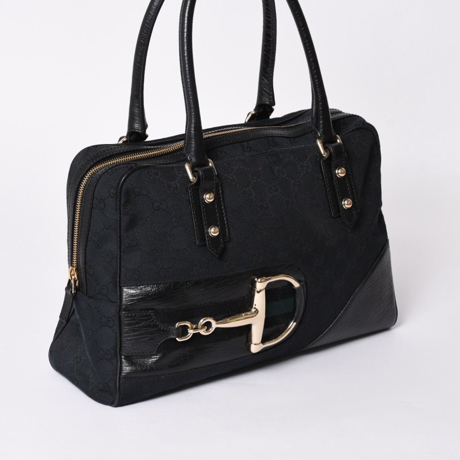グッチ GUCCI GGキャンバス ホースビット シェリーライン トートバッグ 極美品 GUCCI グッチ シェリーライン ホースビット Tote Bag トート
