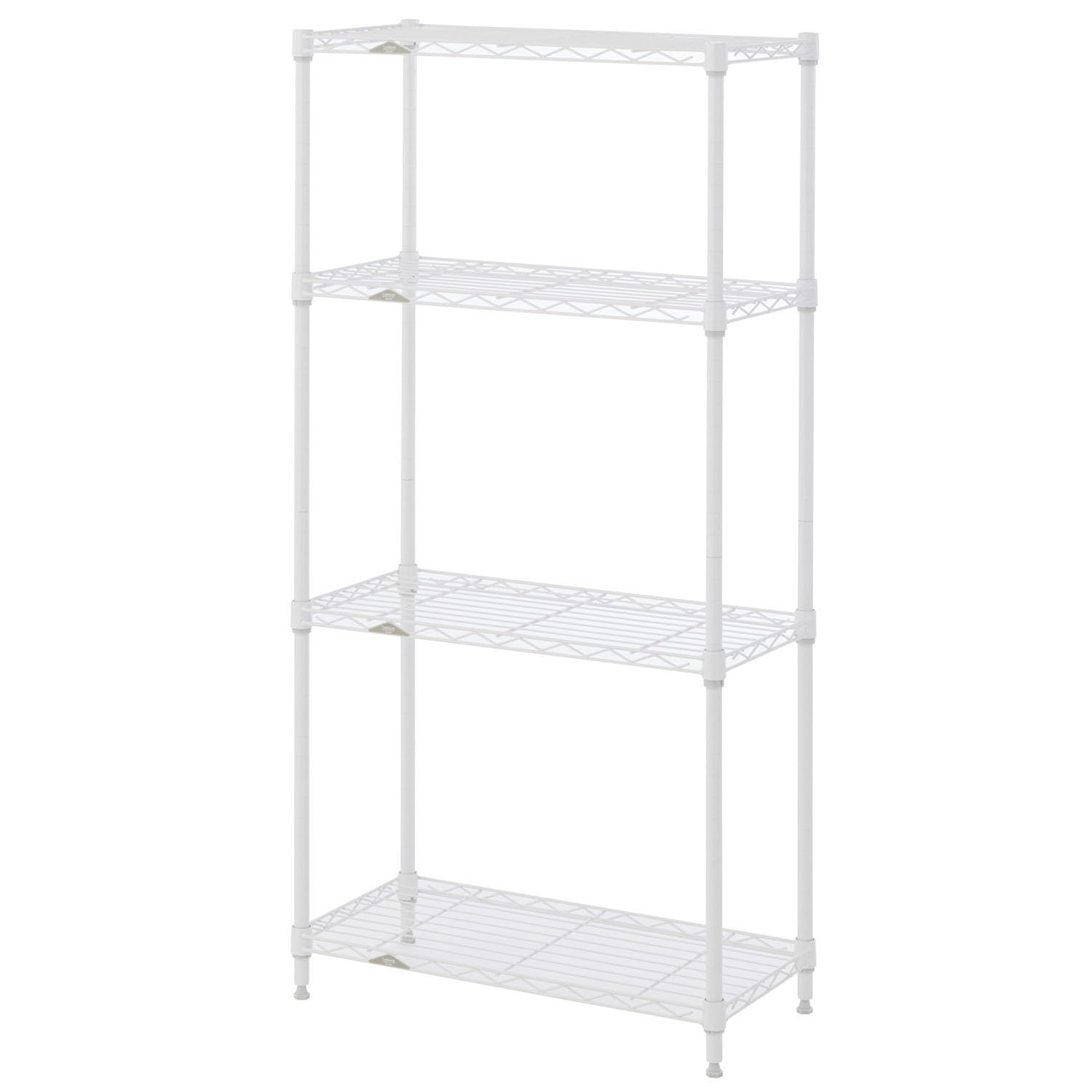 ☆新品☆ドウシシャ ルミナス互換 4段 幅60 スリムスチールラック 棚 収納 ホワイト 全体耐荷重260kg 幅59.5cm×奥行29.5cm×高さ121cm M1260304WH 頑丈 ワイヤーシェルフ 奥行30 ポール径19mm パーツ 8fff79ff