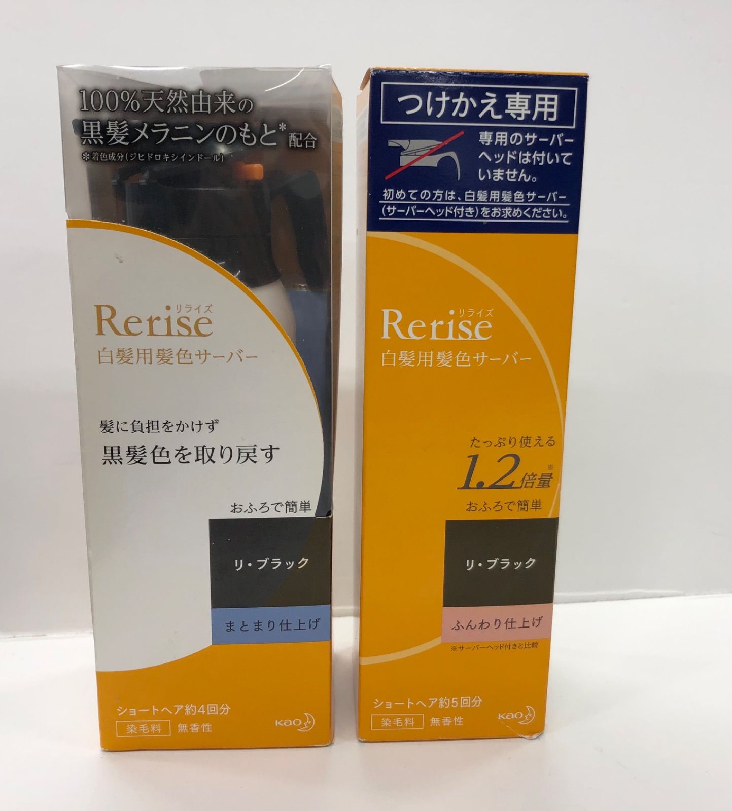 F3214 Rerise リライズ 白髪用髪色サーバーBm リ.ブラック サーバーヘッド付き 155g・白髪用髪色サーバー Bf リ.ブラック つけかえ用 190g 計2点セット
