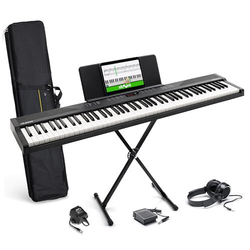 Alesis 電子ピアノ 88鍵盤 フルサイズ鍵盤 初心者向けピアノレッスン付属 ポータブル サステインペダル付き キャリーバッグ スタンド ヘッドホン付き スピーカー内蔵 USB-MIDI端子 480音色 Recital Playwb 932f6f01