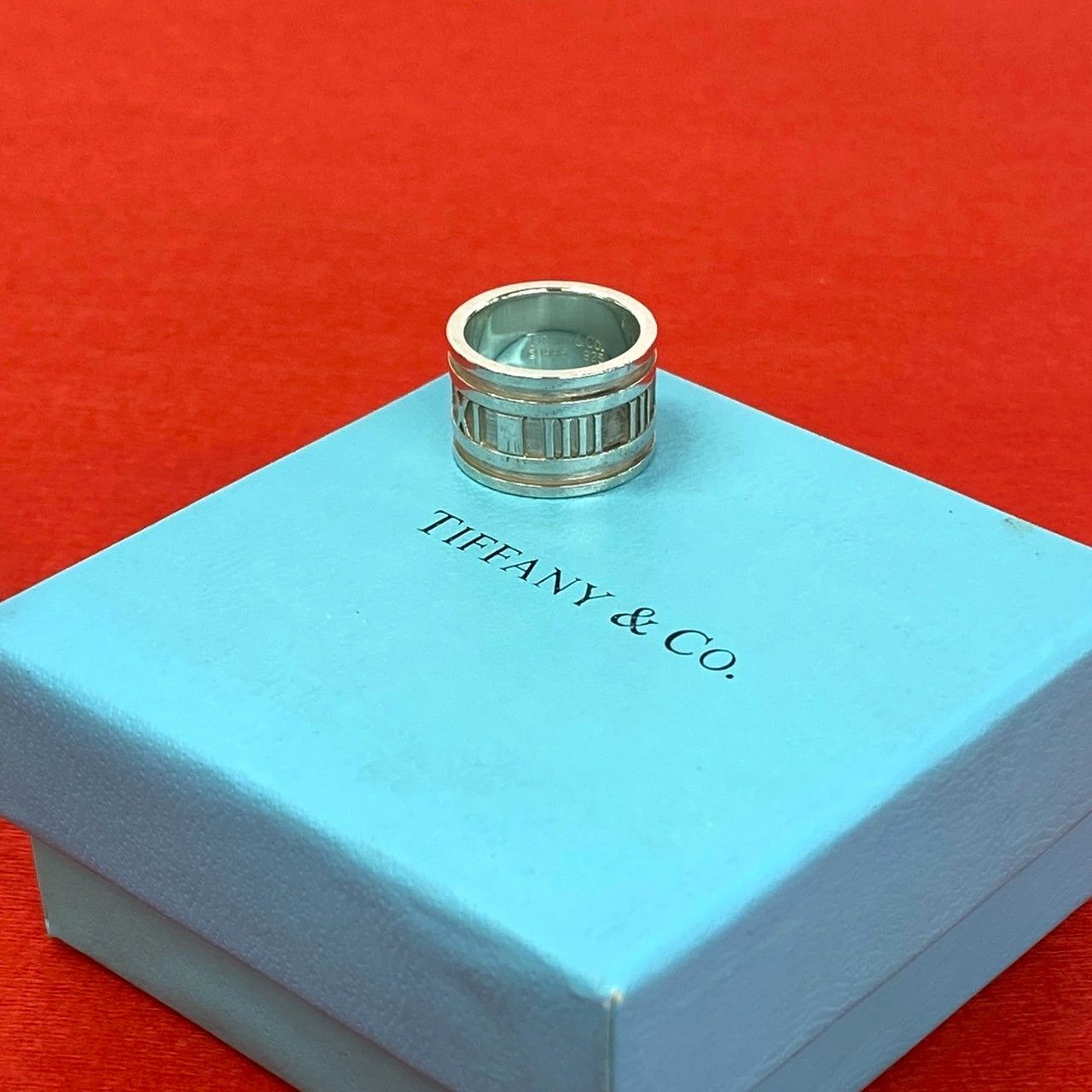 極 美品 TIFFANY&Co. ティファニー アトラス ワイド リング シルバー925 指輪 9号 アクセサリー シルバー 33021