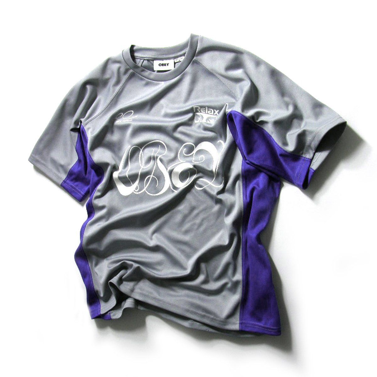 【新品】 OBEY ／ オベイ　グラフィック Tシャツ 両面プリント メッシュ トップス アクティブトップ バイカラー ｜ オールシーズン