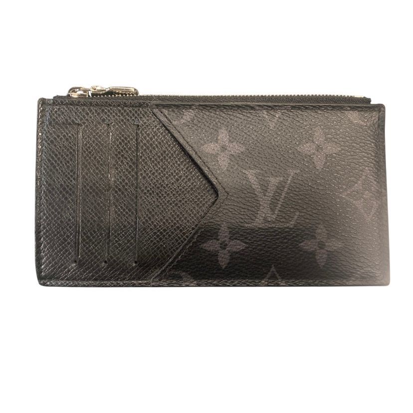 ♪4278 ルイヴィトン LOUIS VUITTON モノグラムエクリプス コインカード ホルダー M30271 黒 ブラック 中古