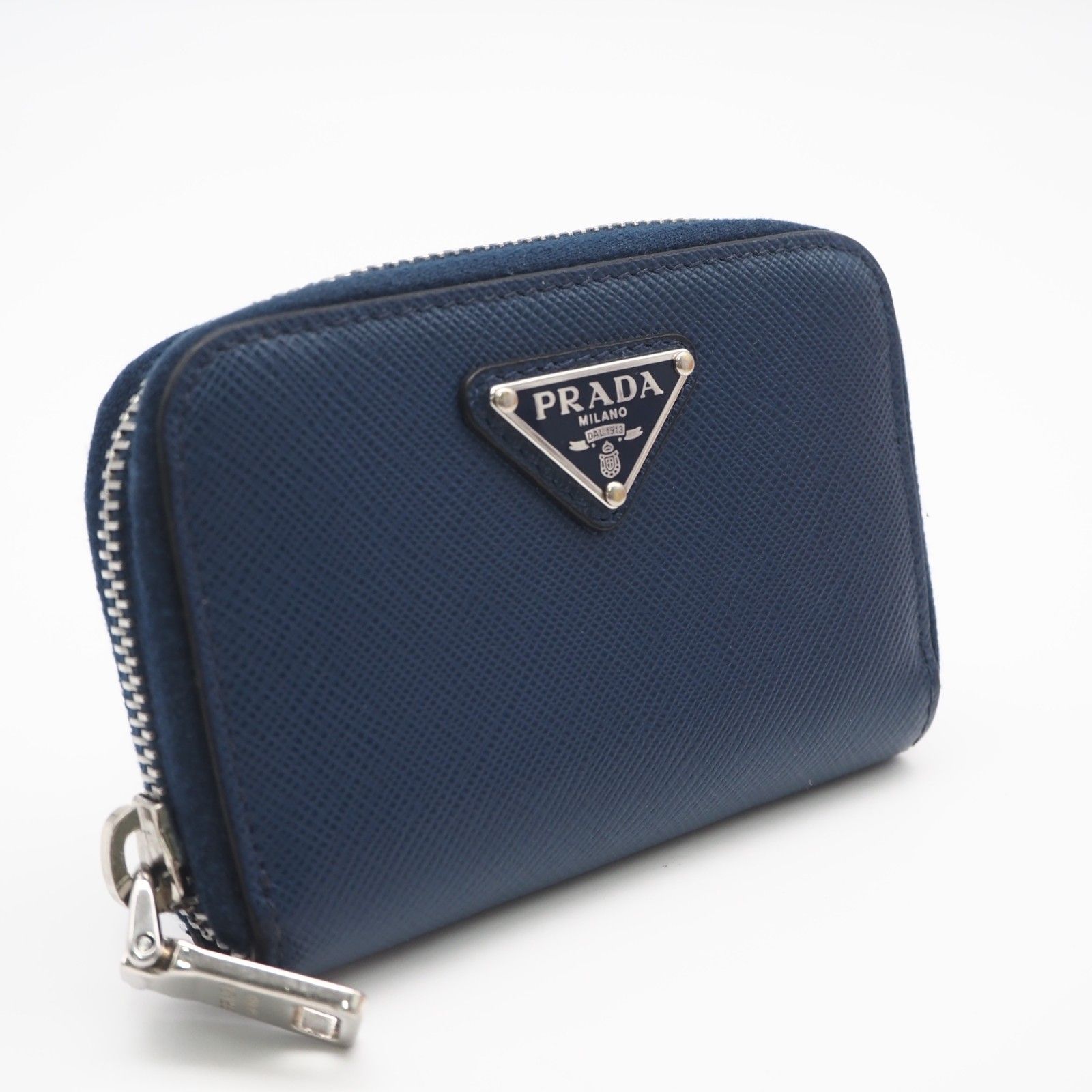 ★3日以内返品可★ 美品 PRADA プラダ サフィアーノ トライアングルロゴ コインケース 2MM003_QHH_F0016 コインケース ネイビー サフィアーノ メンズ