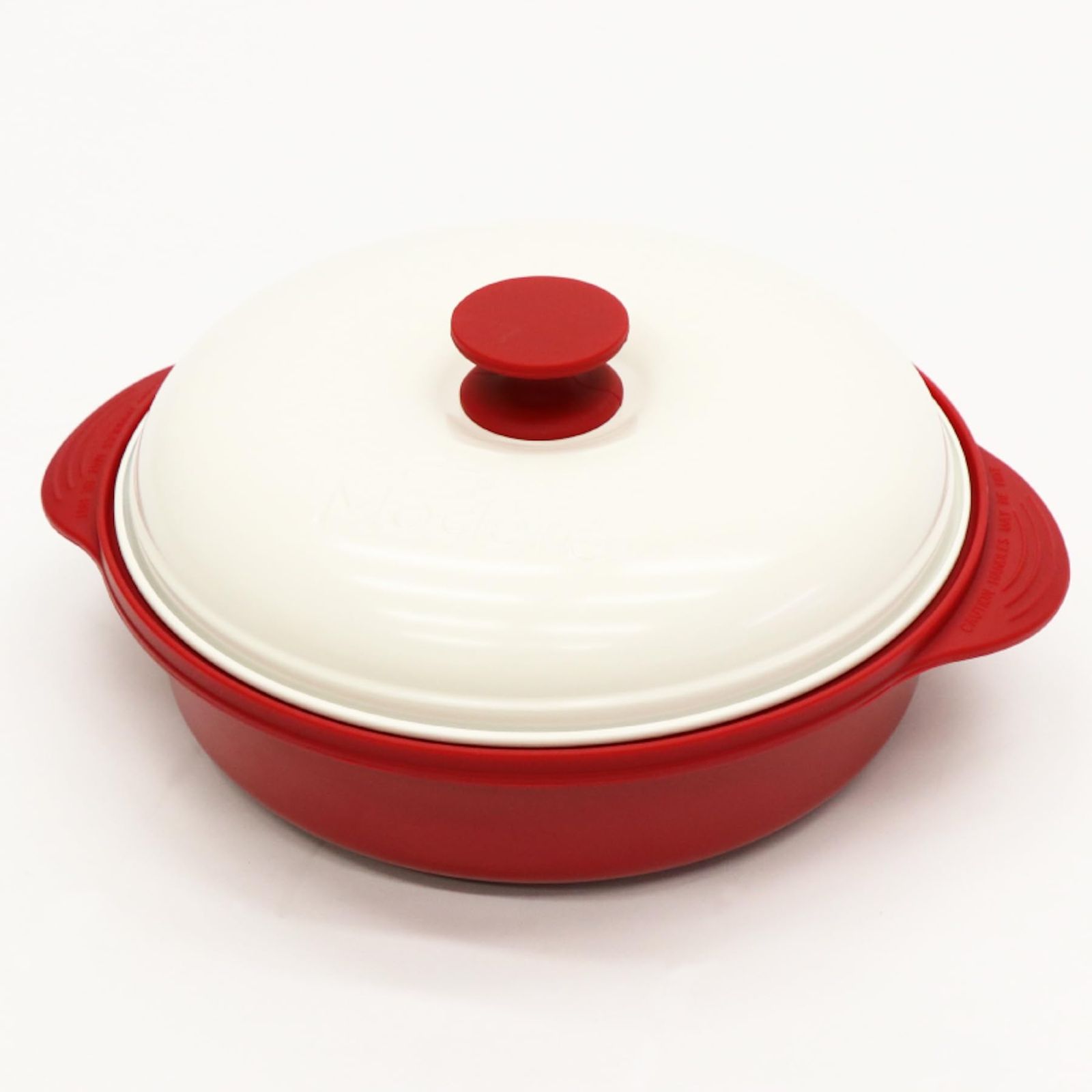 ノーブランド品 らくらくクック 深型 電子レンジ調理器 1.3L 赤 鍋 すき焼き 肉じゃが 豚汁 カレー ハンバーグ 焼く 炒める 茹でる 煮る 蒸す 炊く RRK-MDt
