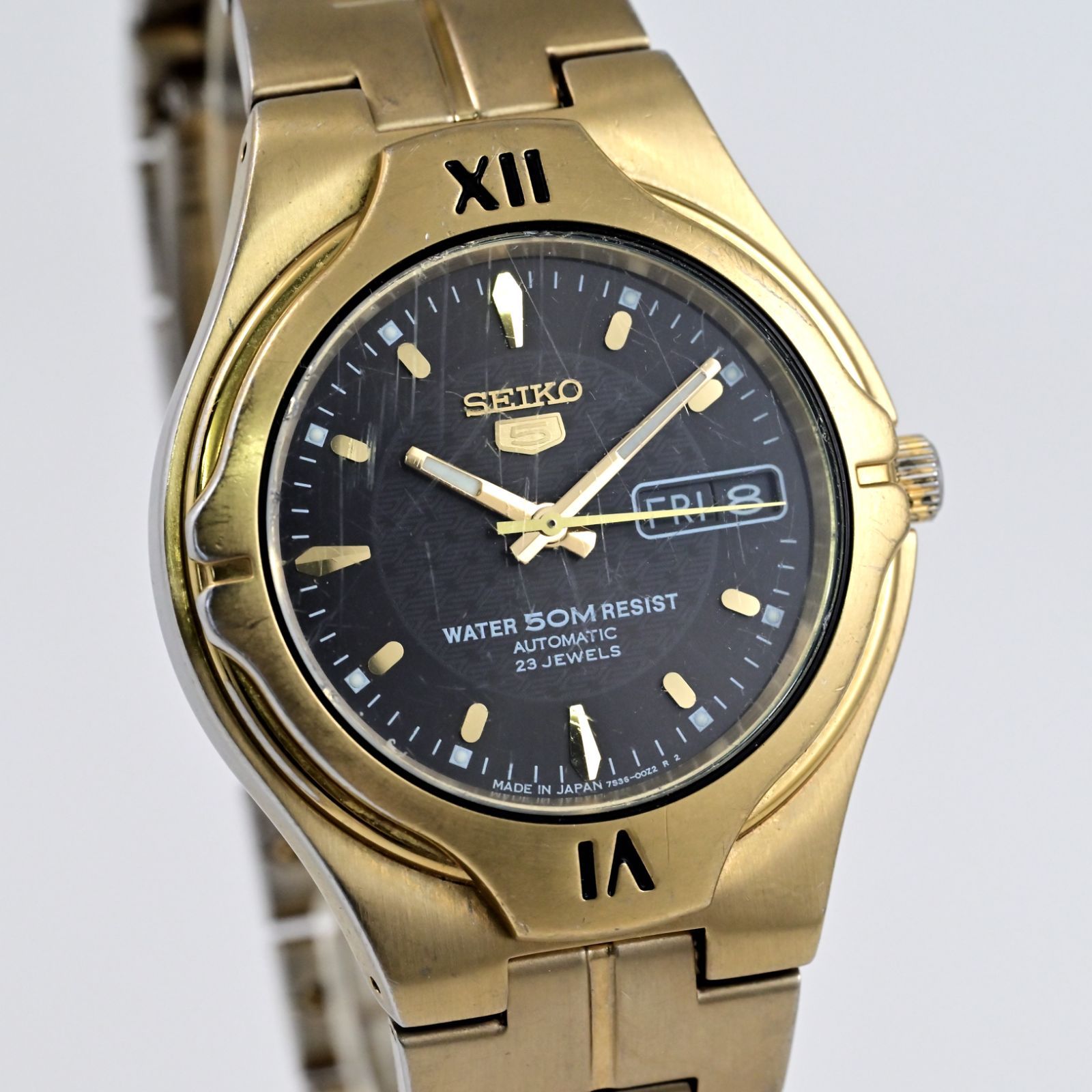 SEIKO セイコー5 23石 自動巻 動作品 クイックセットOK Ref.7S36-00R0 