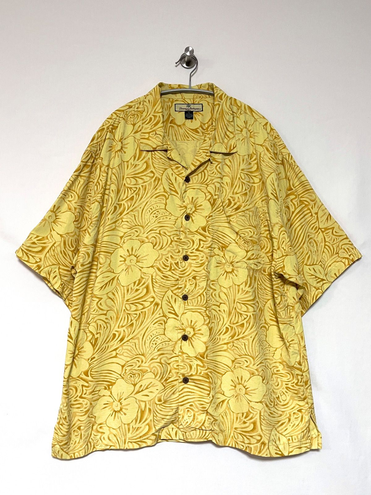 Tommy Bahama】90-00s S/S シルクアロハシャツ XL 開襟 オープンカラー