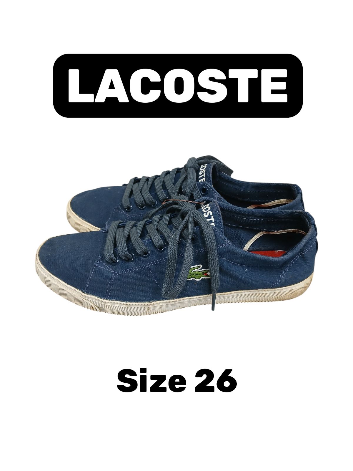 LACOSTE ラコステ MARCEL LCR2 キャンバス スニーカー 41 ネイビー メンズ ローカット スニーカー