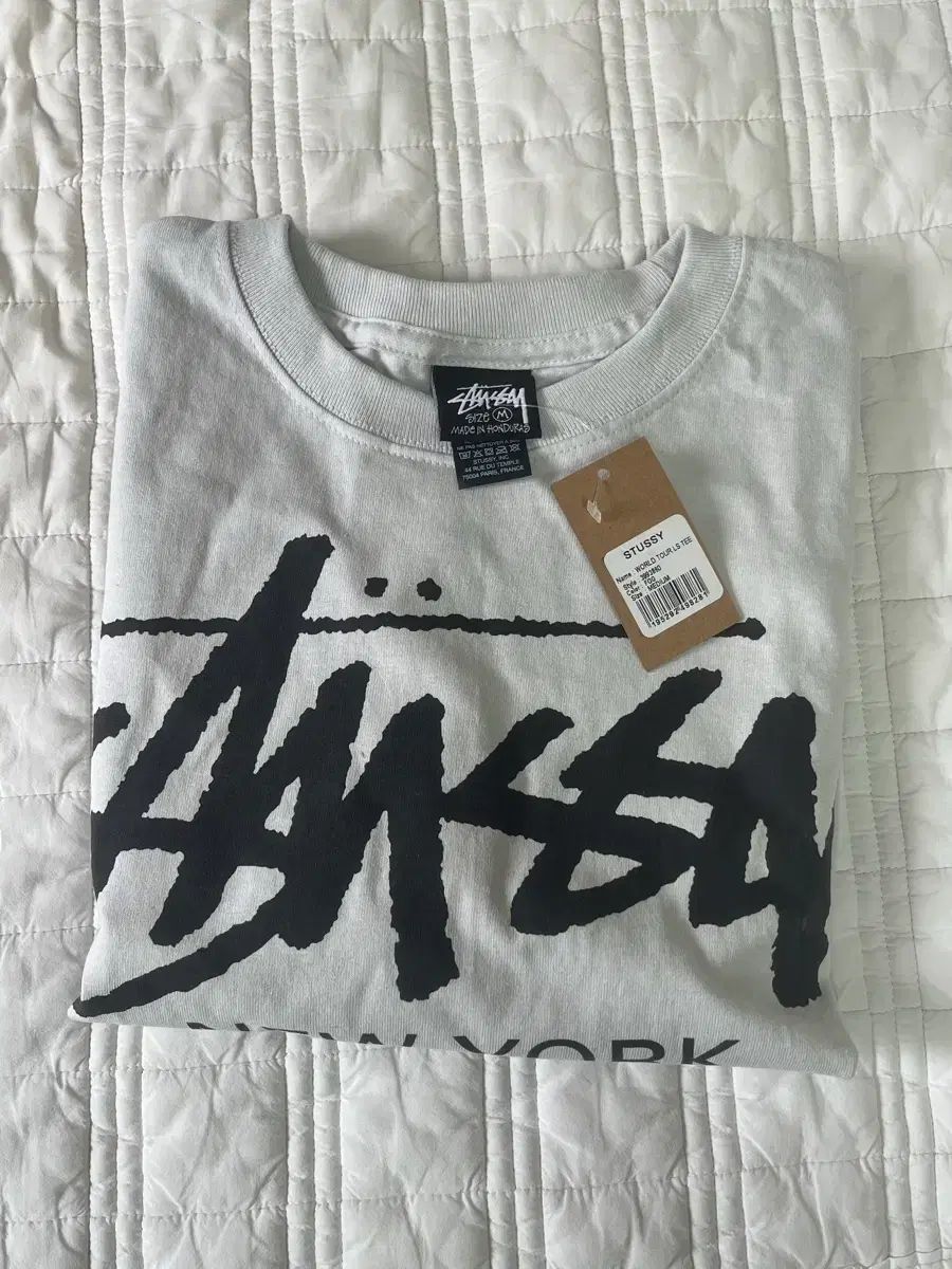 (新品)STUSSY ステューシー ワールドツアー ロングスリーブ フォグ M