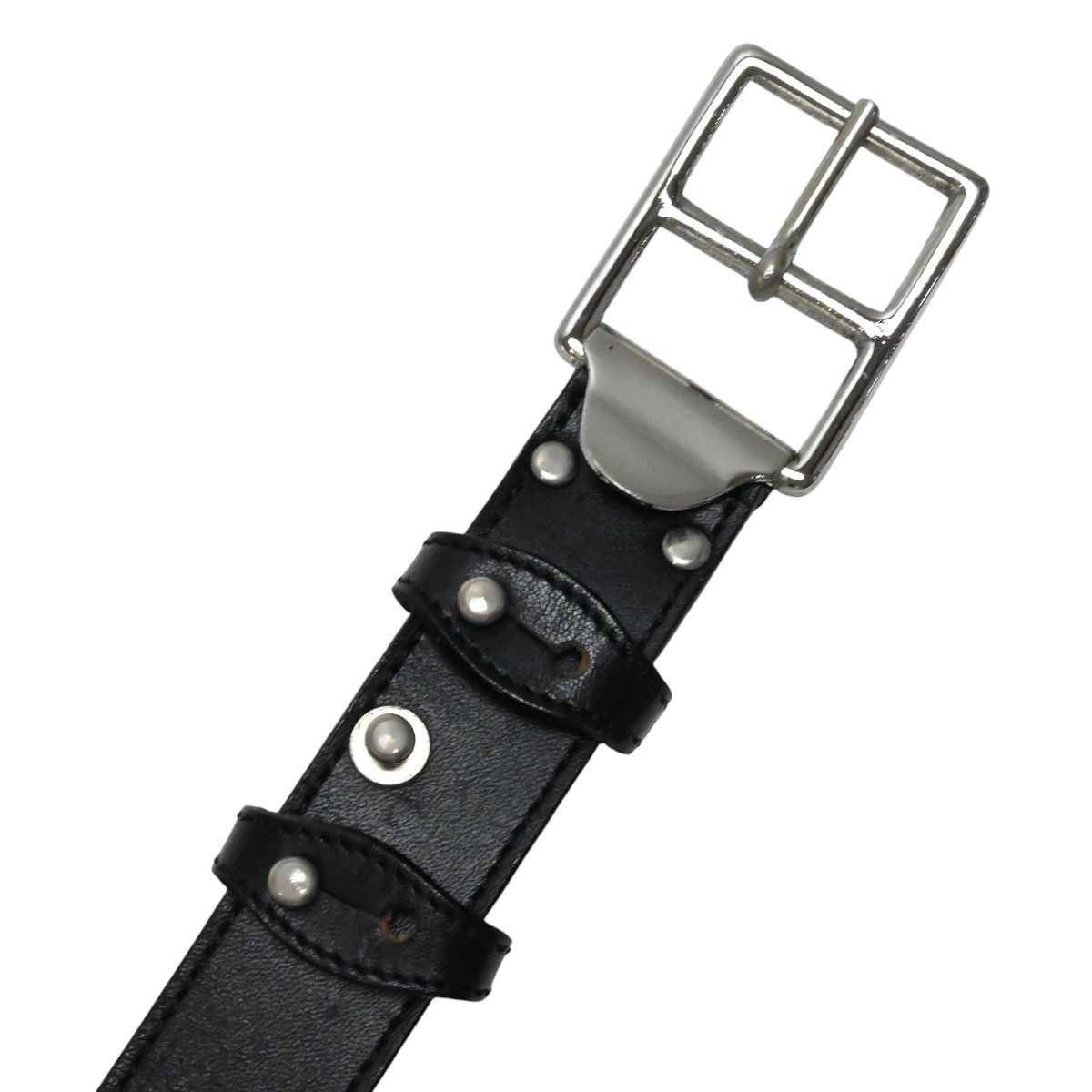 Jean Paul GAULTIER ジャンポールゴルチエ レザー メンズベルト M ブラック/シルバー K2605-k027 Jean Paul GAULTIER ジャンポールゴルチエ レザー メンズベルト M