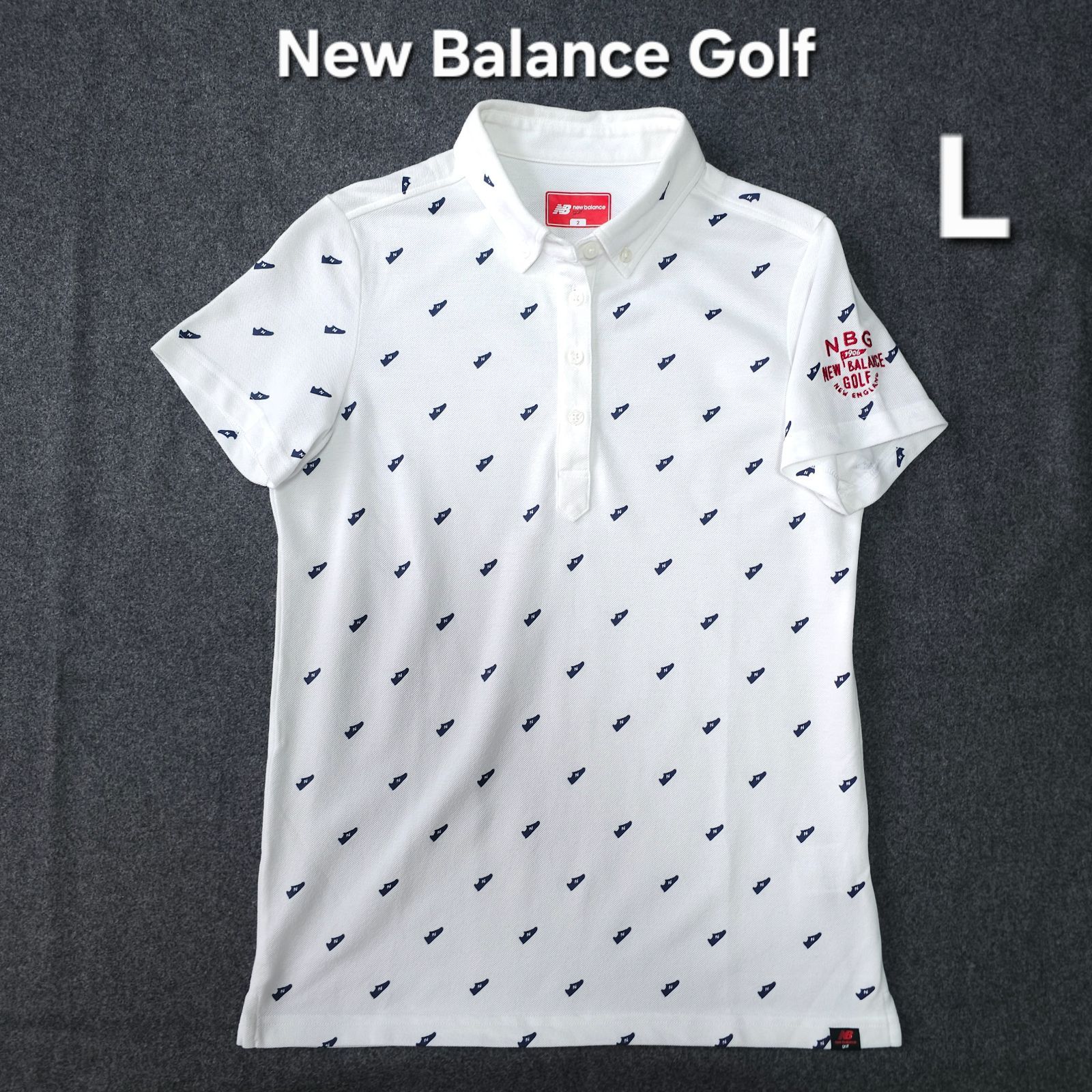 ?値下げ交渉受付中】New Balance Golf スニーカーロゴ 総柄 半袖 