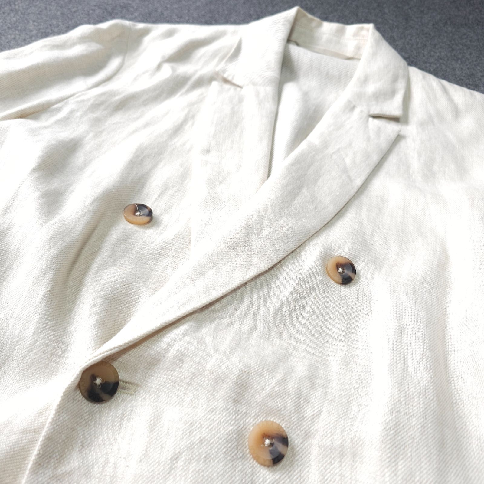 👌値下げ交渉受付中】ZARA 春夏 リネン 100% ダブル テーラード