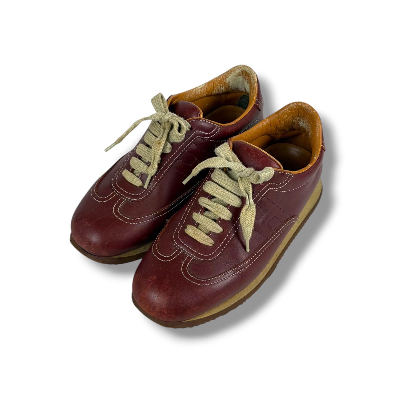 エルメス HERMES クイック ローカットスニーカー Hロゴ レザー 25