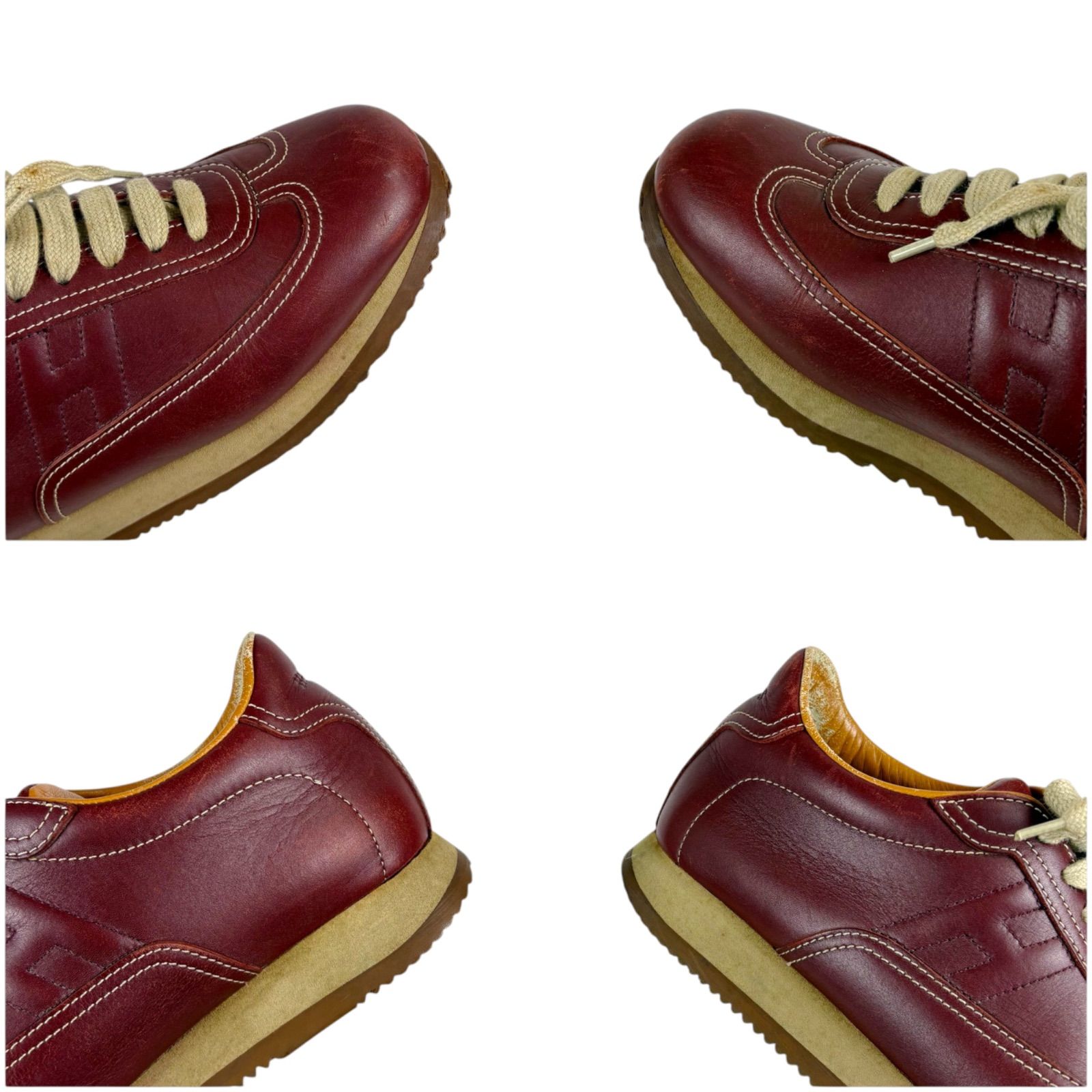 エルメス HERMES クイック ローカットスニーカー Hロゴ レザー 25
