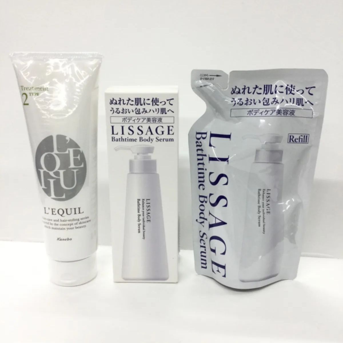 R3478 LISSAGE リサージ バスタイムボディセラム 220ml・詰替用 200ml・リクイール バランシングヘアトリートメント2 250g 計3点セット