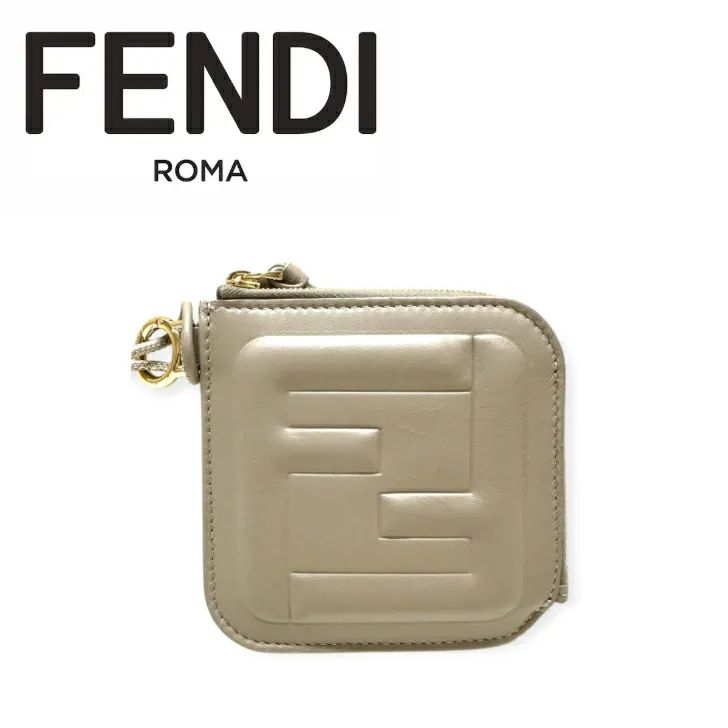 中古美品】FENDI フェンディ コインケース レザー ミニショルダー 