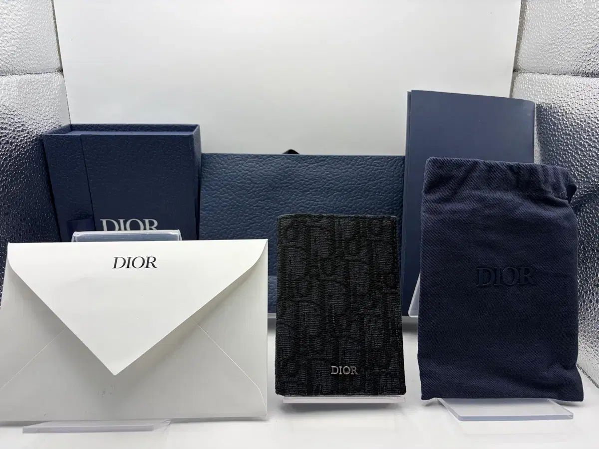 (S+/新品) ディオール 2段カードホルダー ブラック ディオール オブリークジャカード