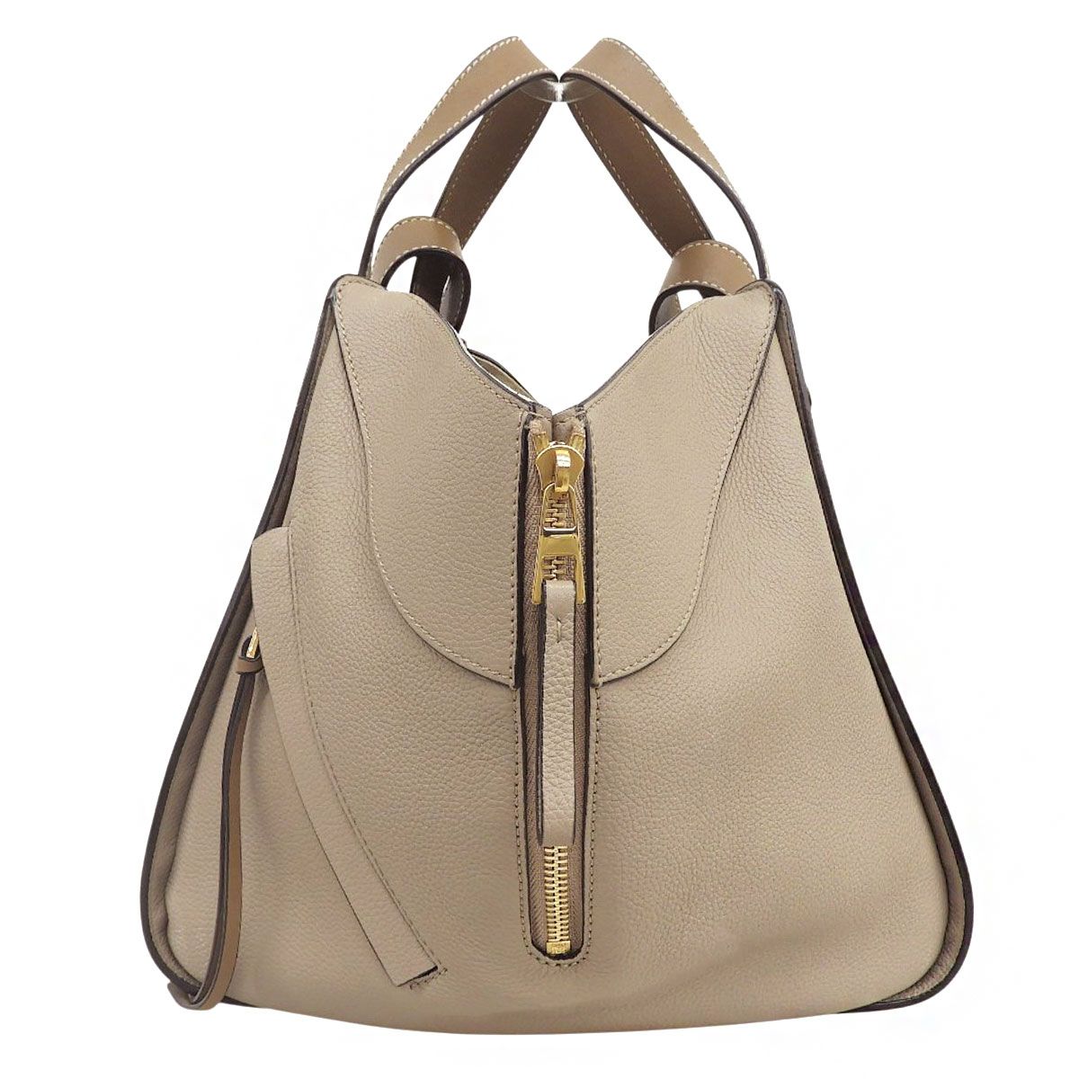 LOEWE(ロエベ) Hammock ハンモック スモール バッグ ハンドバッグ 2WAY ショルダー 肩掛け レザー グレージュ ベージュ ゴールド金具 レディース 40802187796【中古】【アラモード】