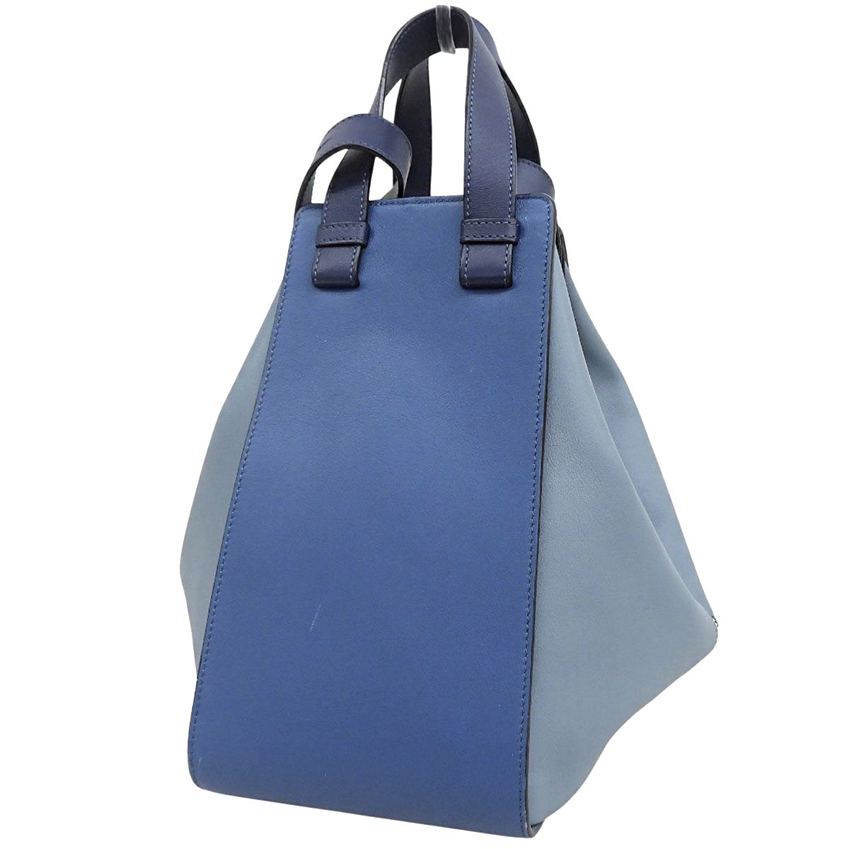 LOEWE(ロエベ) Hammock ハンモック ミディアム バッグ ハンドバッグ 2WAY ショルダー 肩掛け レザー ブルー青 ライトブルー水色 シルバー金具 387.30.N27 レディース 40802187792【中古】【アラモード】