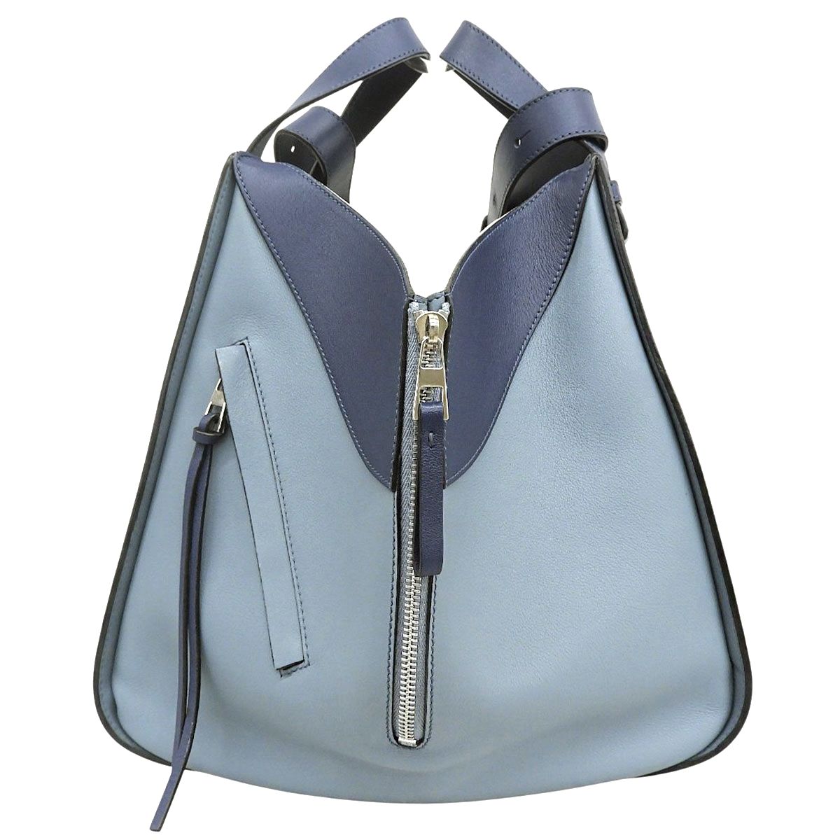 LOEWE(ロエベ) Hammock ハンモック ミディアム バッグ ハンドバッグ 2WAY ショルダー 肩掛け レザー ブルー青 ライトブルー水色 シルバー金具 387.30.N27 レディース 40802187792【中古】【アラモード】