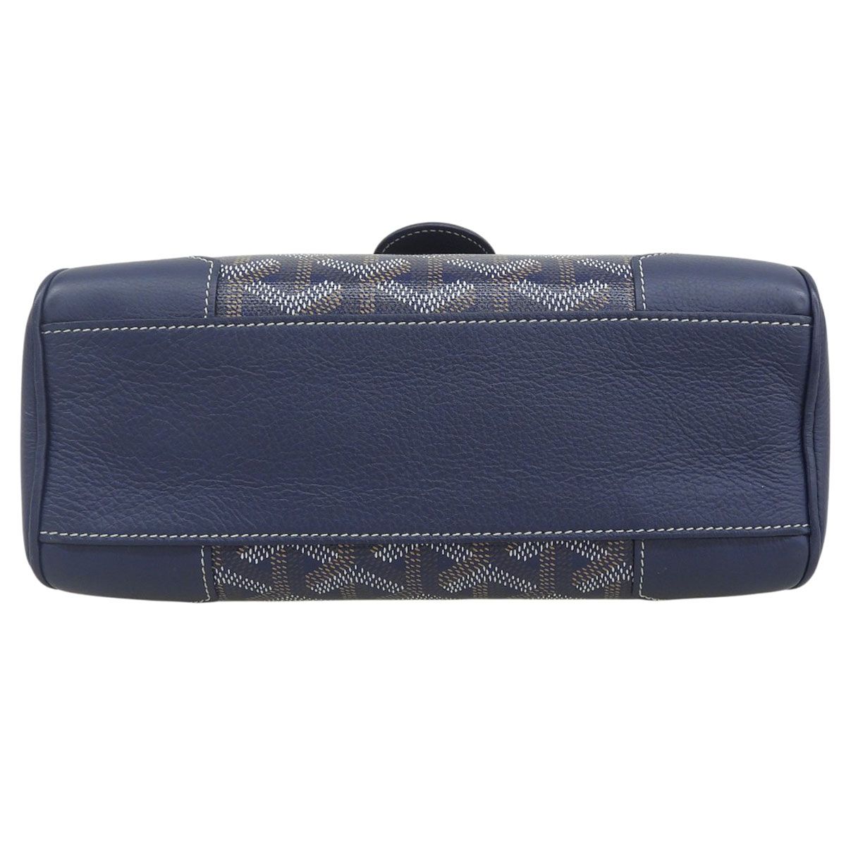 GOYARD(ゴヤール) サイゴン ミニ ハンドバッグ 2WAY ショルダー 肩掛け 斜め掛け ワンハンドル レザー ウッド ゴヤールディンキャンバス ネイビー紺 シルバー金具 レディース 40802185449【中古】【アラモード】