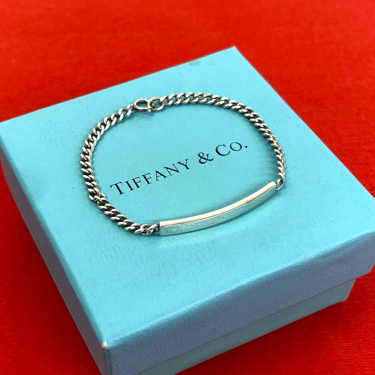 極 美品 TIFFANY&Co. ティファニー ID チェーン ブレスレット シルバー