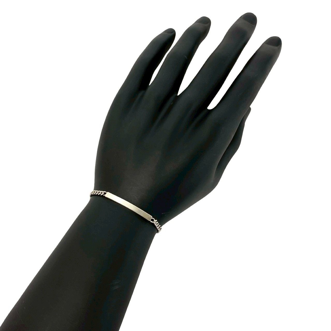 極 美品 TIFFANY&Co. ティファニー ID チェーン ブレスレット シルバー925 バングル アクセサリー シルバー 30325