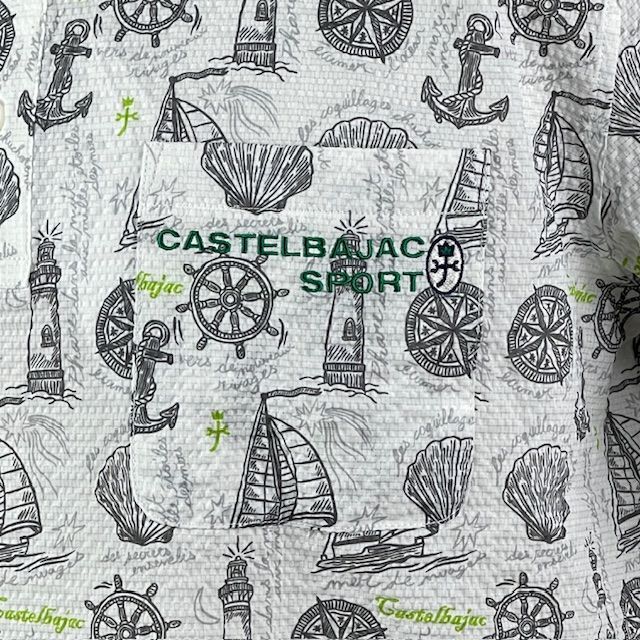 カステルバジャック CASTELBAJAC サッカー生地ボタンダウン半袖ポロシャツ 7236274113-1 シロ カステルバジャック CASTELBAJAC サッカー生地ボタンダウン半袖ポロシャツ 7236274113-1 シロ