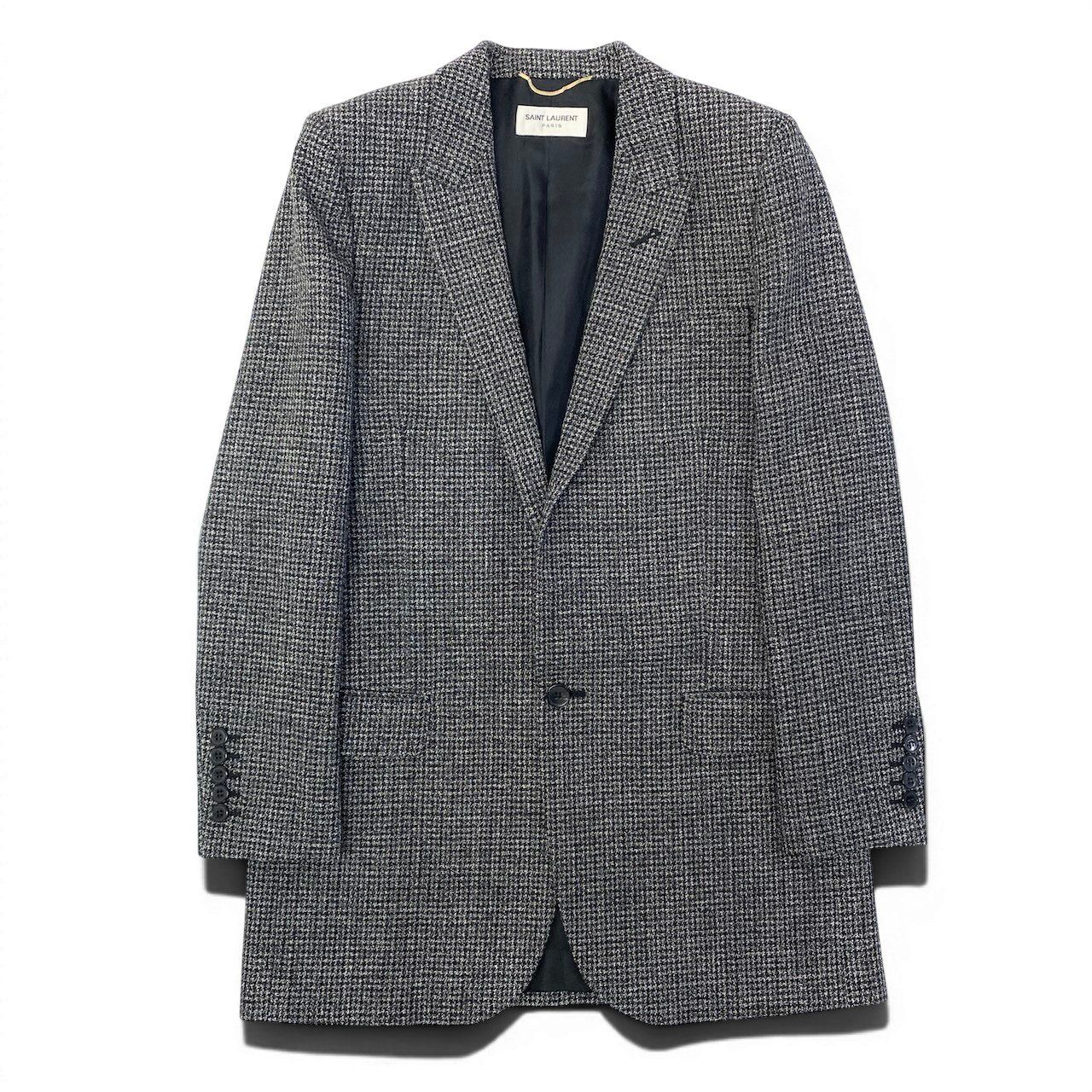 e8 【極美品】SAINT LAURENT ツイードジャケット テーラードジャケット イタリア製 36サイズ グレー系 ウール100% メンズ 男性用k02i e8 【極美品】SAINT LAURENT ツイードジャケット テーラードジャケット イタリア製 36サイズ グレー系 ウール100% メンズ 男性用k02i